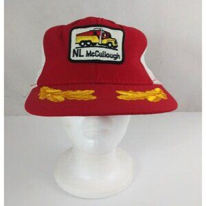 Vintage NL McCullough Embroidered Mesh Back Trucker Hat Snapback Baseball Cap